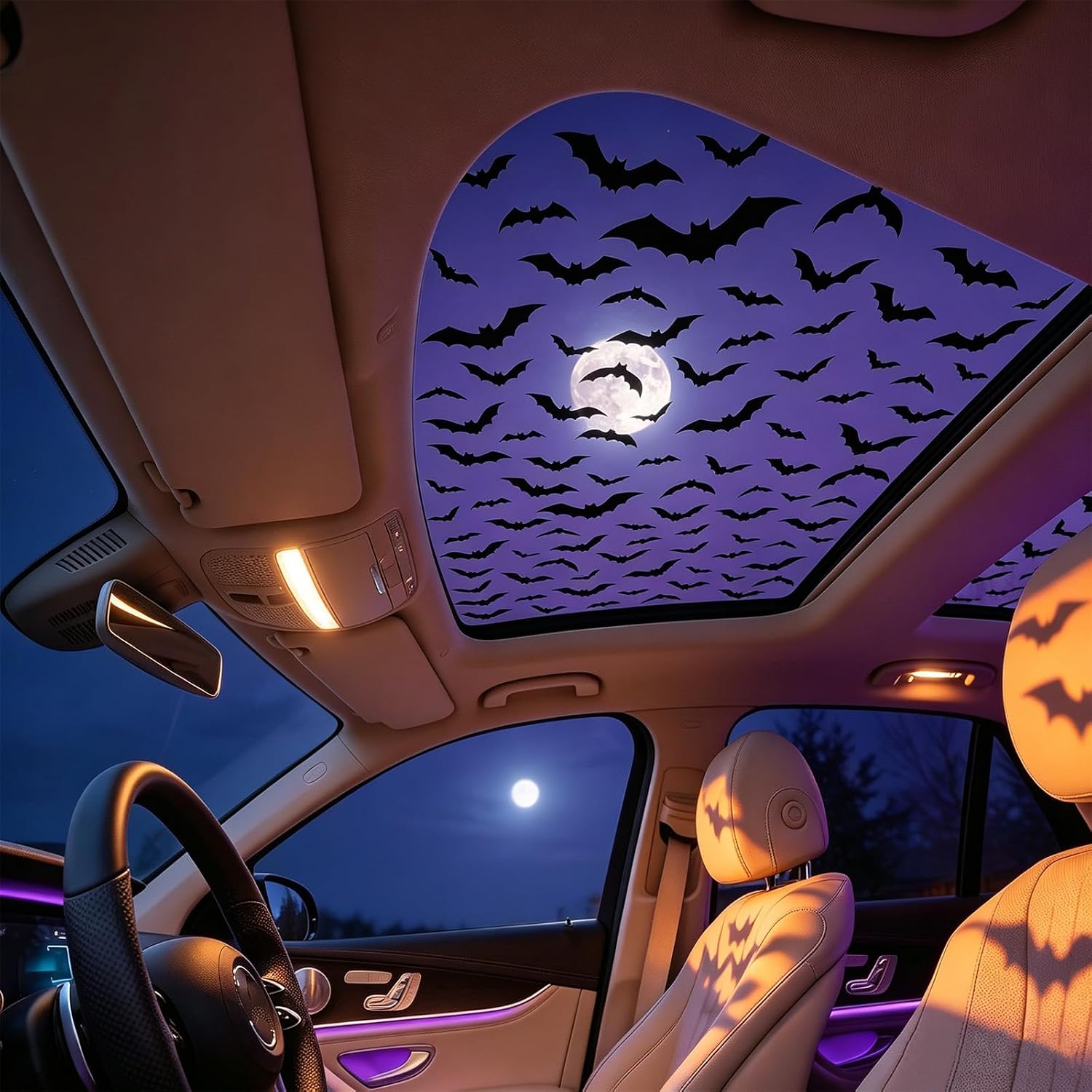 Spider Web Halloween Decoration - 자동차 선루프 스티커, 할로윈 고딕 스타일의