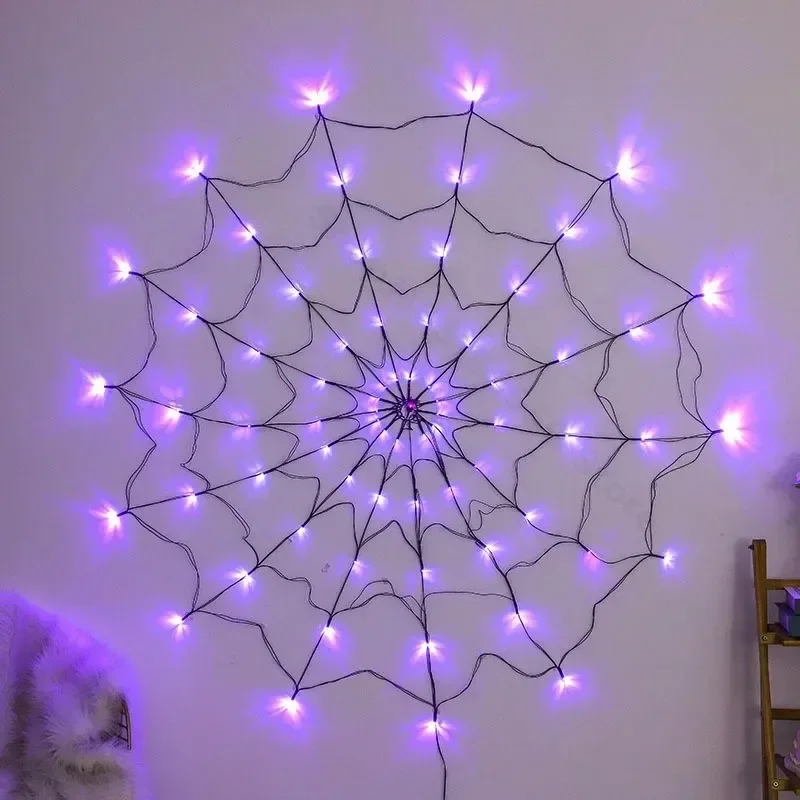 Spider Web Halloween Decoration - 할로윈 거미줄 스트링 라이트 70LED 방수