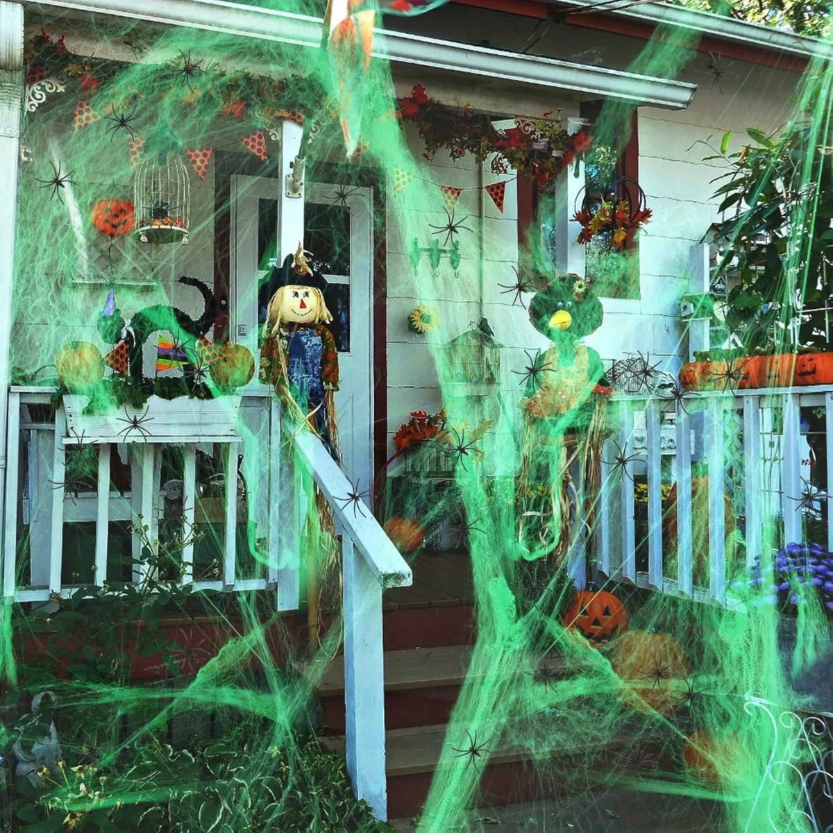 Spider Web Halloween Decoration - 1~20개입 할로윈 장식용 신축성 있는 거미줄,