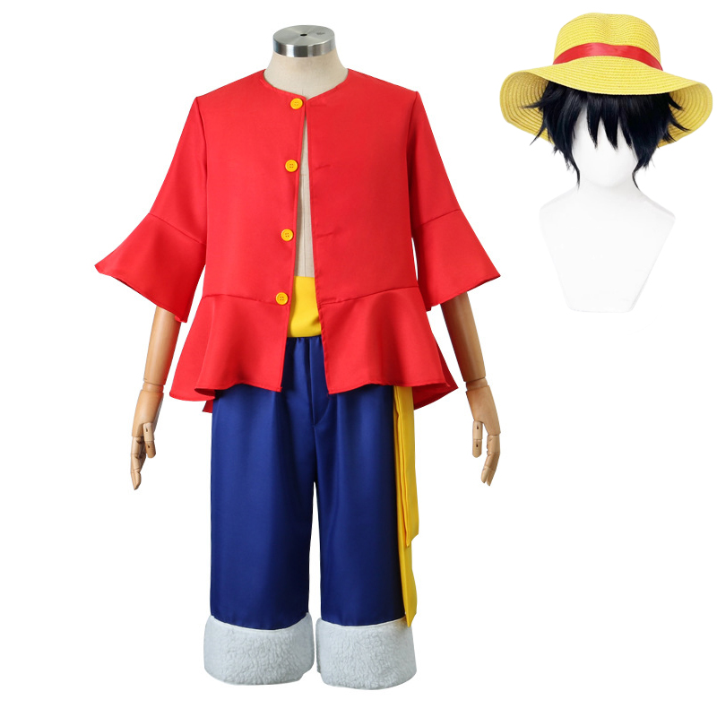Halloween Costume Kids - 루피 코스프레 의상 모자 가발 애니메이션