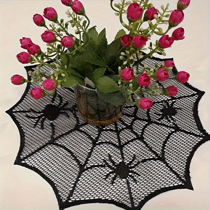 Spider Web Halloween Decoration - VIKAMA 할로윈 블랙 레이스 거미줄 식사