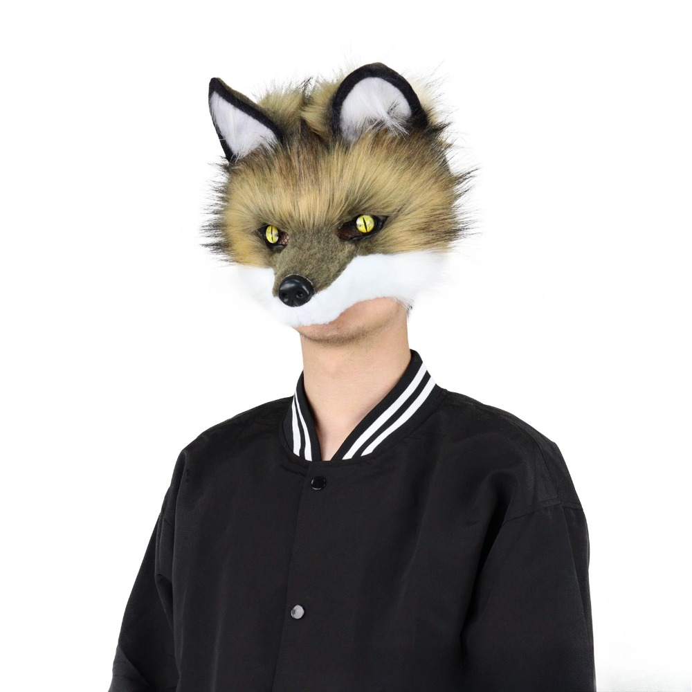 Halloween Costume Adult - 늑대 가면 반쪽 얼굴 동물 개