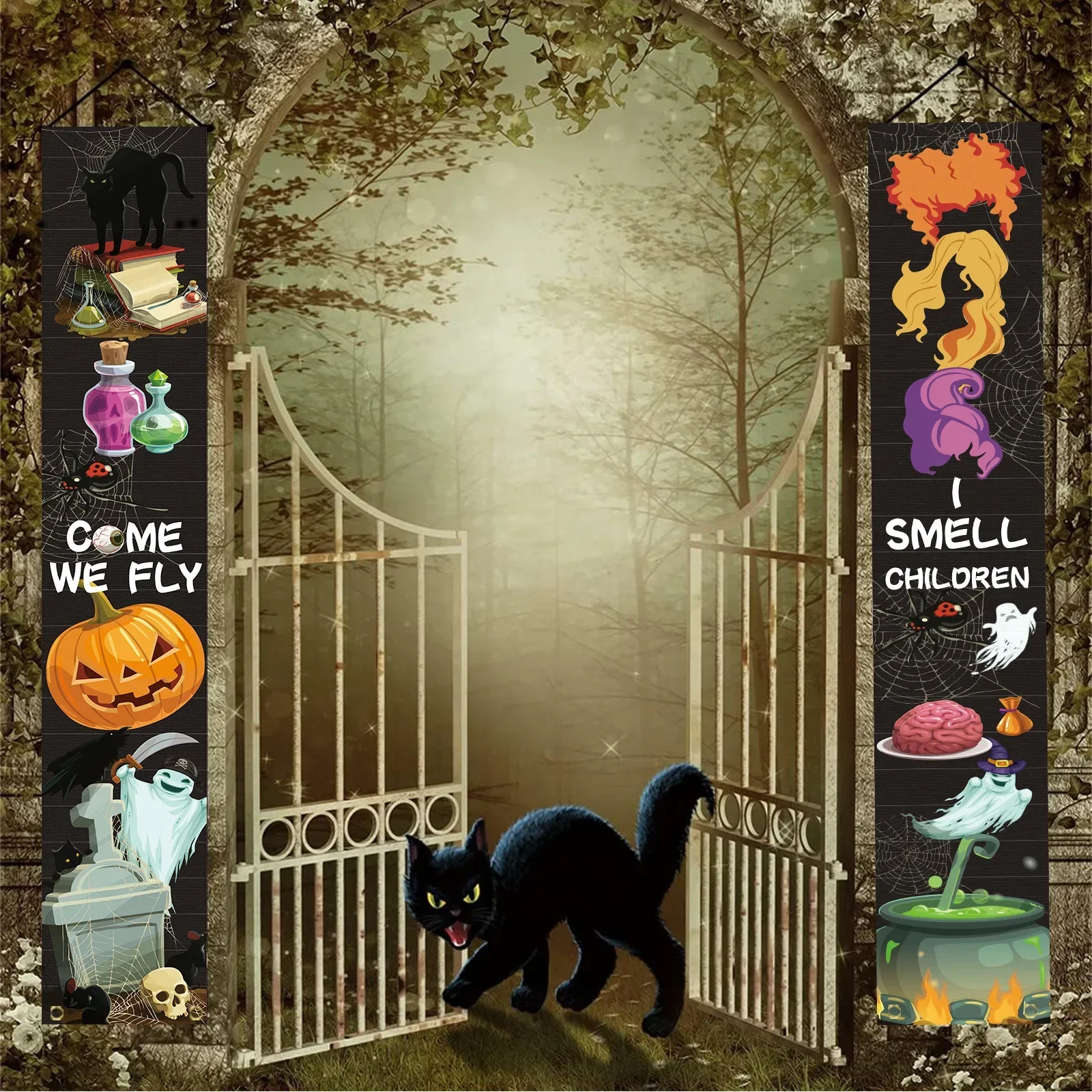 Spider Web Halloween Decoration - 할로윈 호박 커플렛 공포 거미줄 분위기