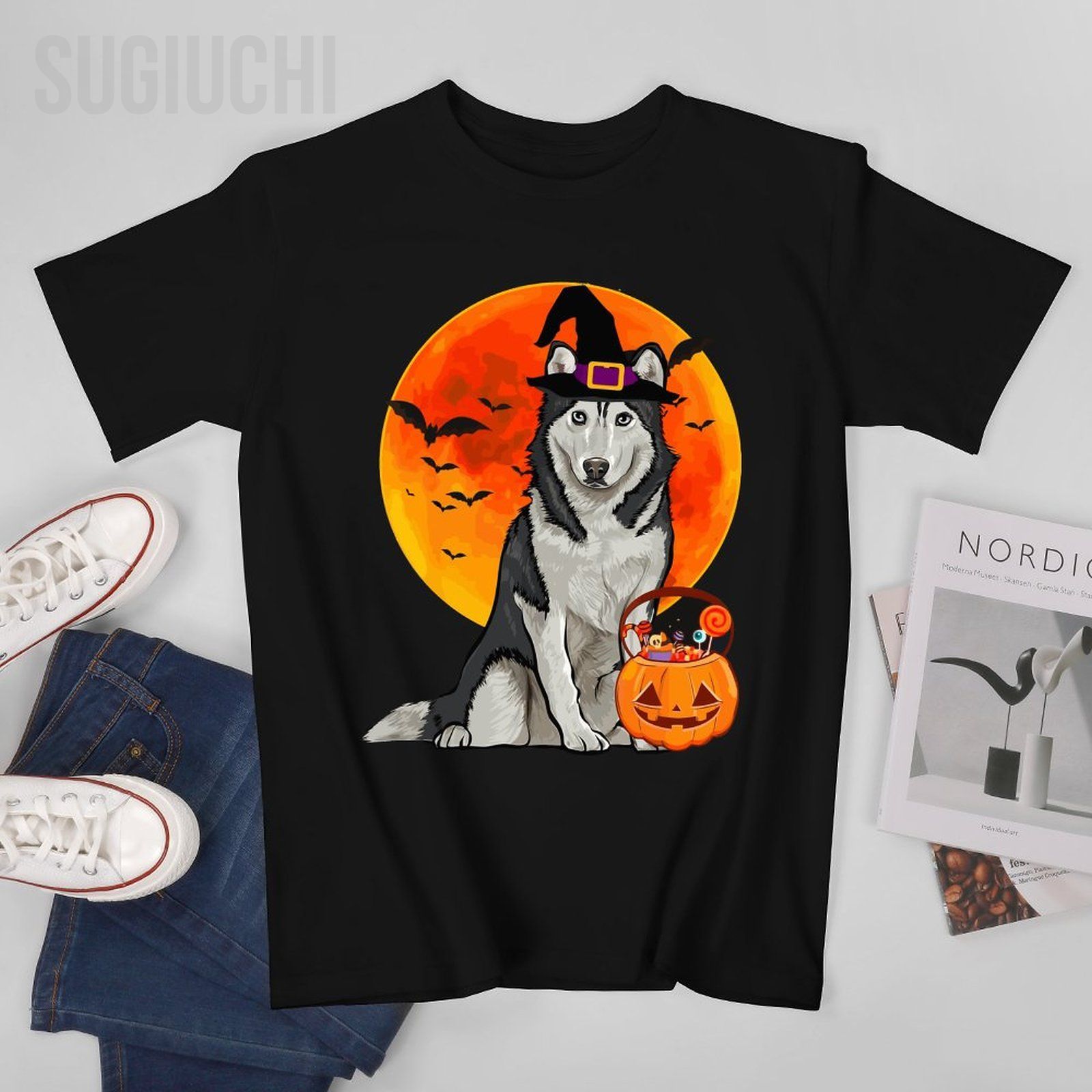 Pumpkin Lantern Halloween - 유니섹스 남성 개 할로윈 시베리안 시베리안