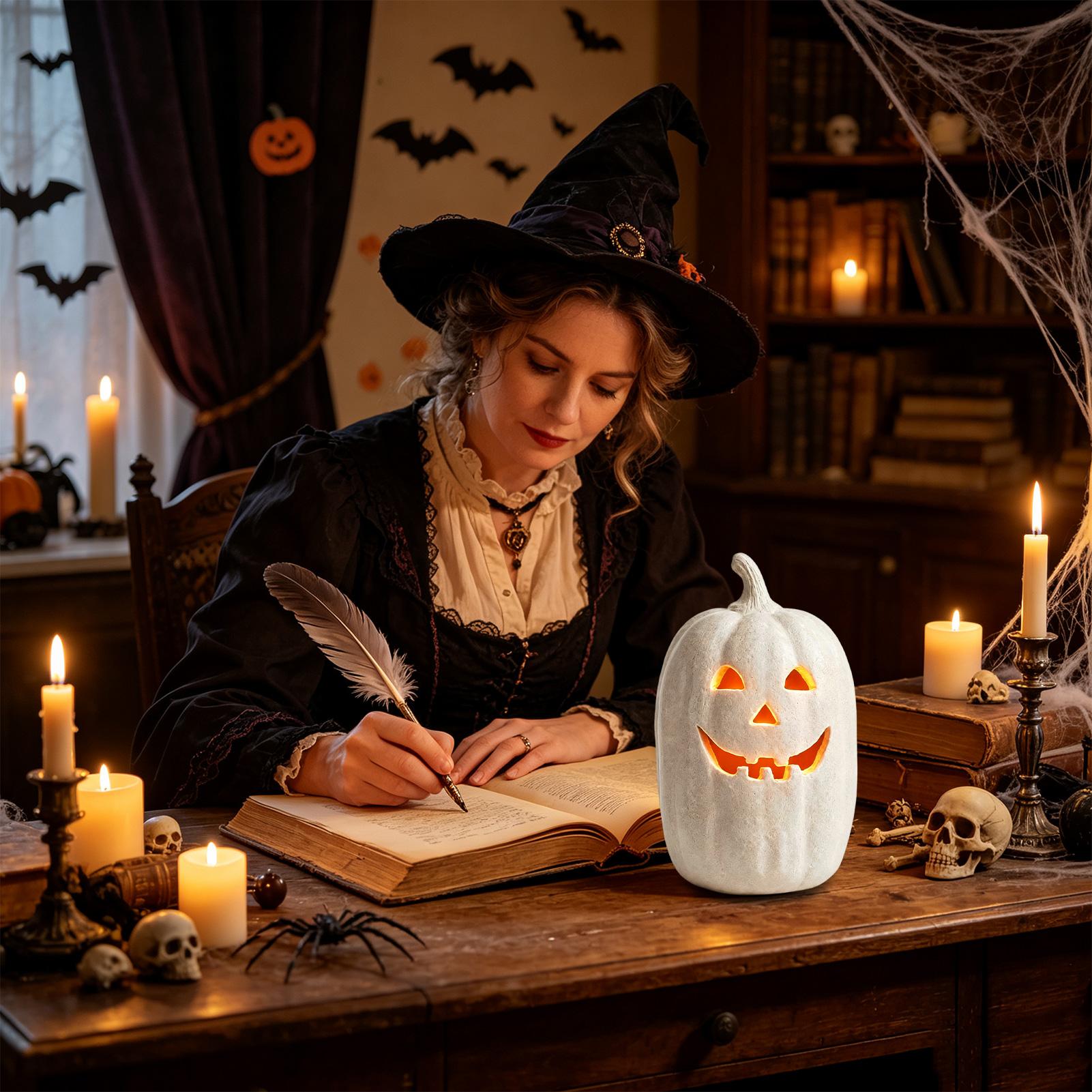 Pumpkin Lantern Halloween - 수제 레진 장식 호박 랜턴, 실내