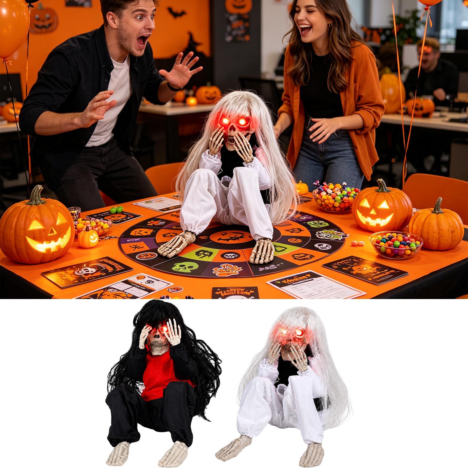 할로윈 해골 장식품, 소리에 반응하는 울음소리와 빛나는 - Halloween Skeleton Decoration 리뷰 및 가격