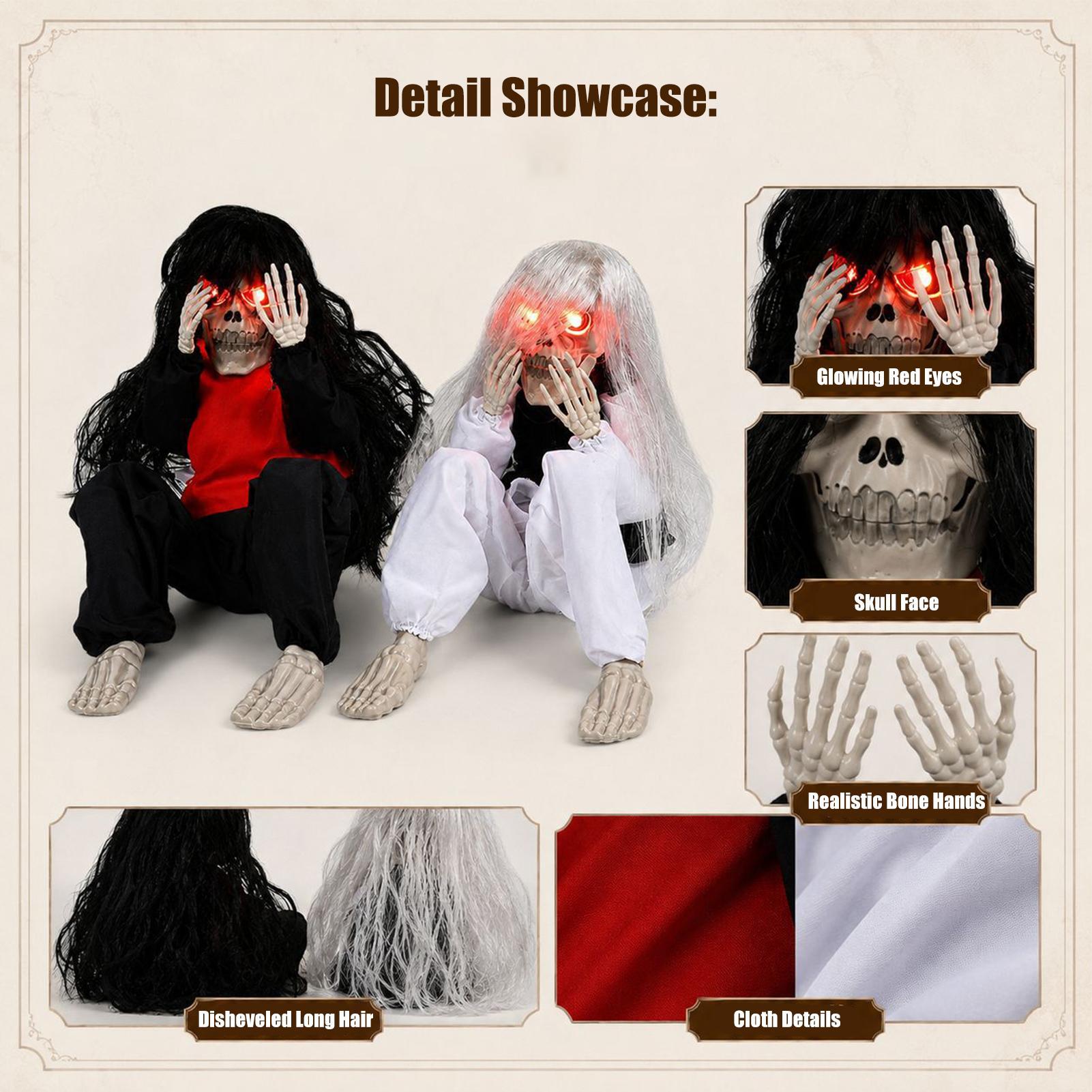 할로윈 해골 장식품, 소리에 반응하는 울음소리와 빛나는 - Halloween Skeleton Decoration 리뷰 및 가격