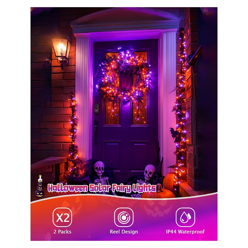 DT16 솔라 할로윈 스트링 라이트, 8가지 모드, 오 - Halloween Led String Lights Orange 리뷰 및 가격