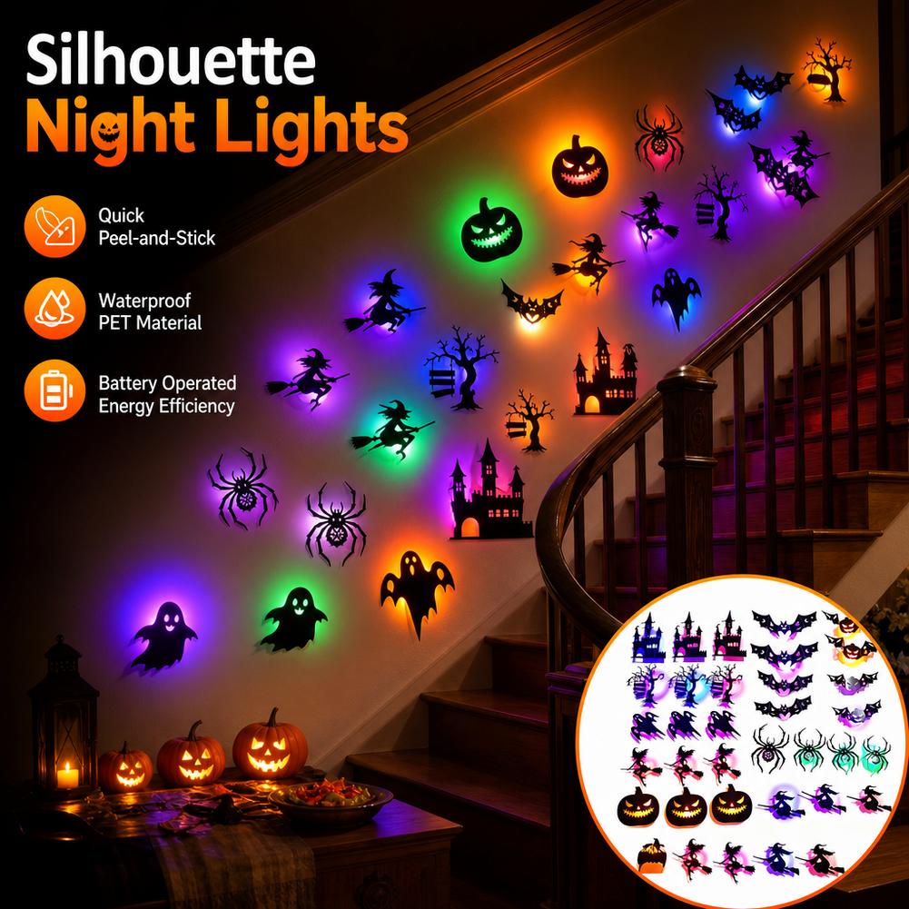 30개입 LED 할로윈 벽 스티커, 3D 입체 야경 조 - Halloween Pumpkin Decor Led 리뷰 및 가격