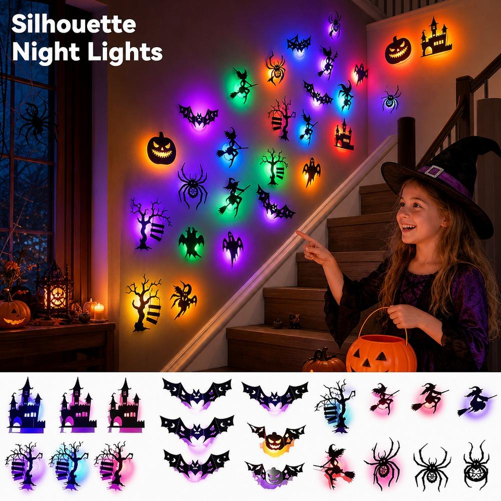 30개입 LED 할로윈 벽 스티커, 3D 입체 야경 조 - Halloween Pumpkin Decor Led 리뷰 및 가격