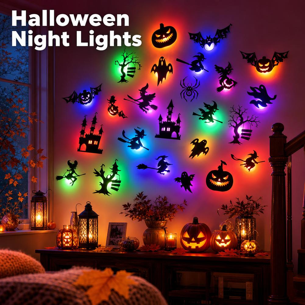30개입 LED 할로윈 벽 스티커, 3D 입체 야경 조 - Halloween Pumpkin Decor Led 리뷰 및 가격