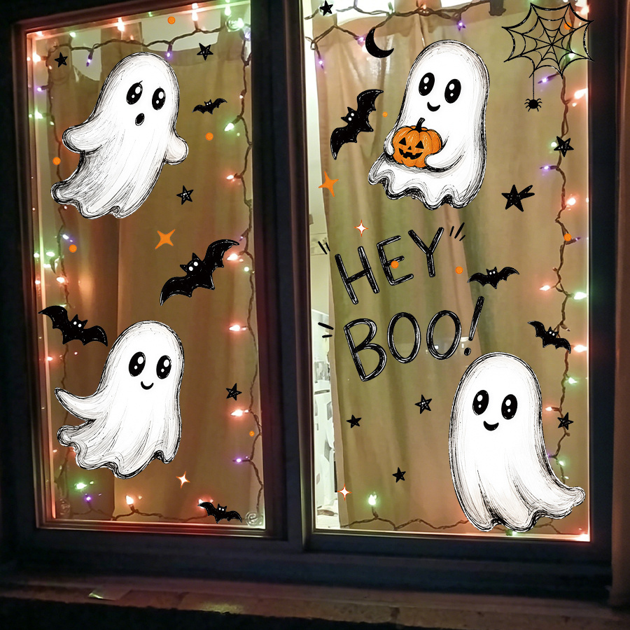 할로윈 창문 데칼 스티커 3개, 정전기 부착 유령, 박 - Spider Web Halloween Decoration 리뷰 및 가격