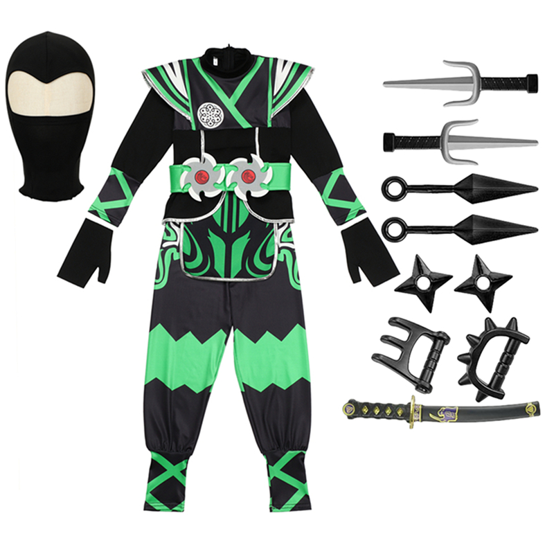 일본 닌자 의상 세트 어린이용 녹색 사무라이 드레스업  - Halloween Costume Kids 리뷰 및 가격