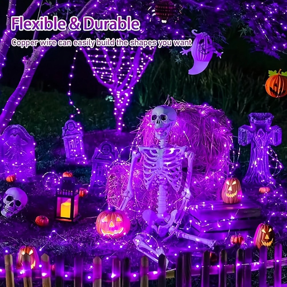 1PC 12M100LED 할로윈 태양열 스트링 조명,  - Halloween Led String Lights Orange 리뷰 및 가격