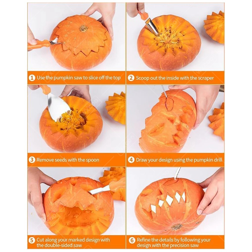 할로윈 호박 조각 커터 도구 세트 조각 랜턴 호박 조각 - Pumpkin Lantern Halloween 리뷰 및 가격