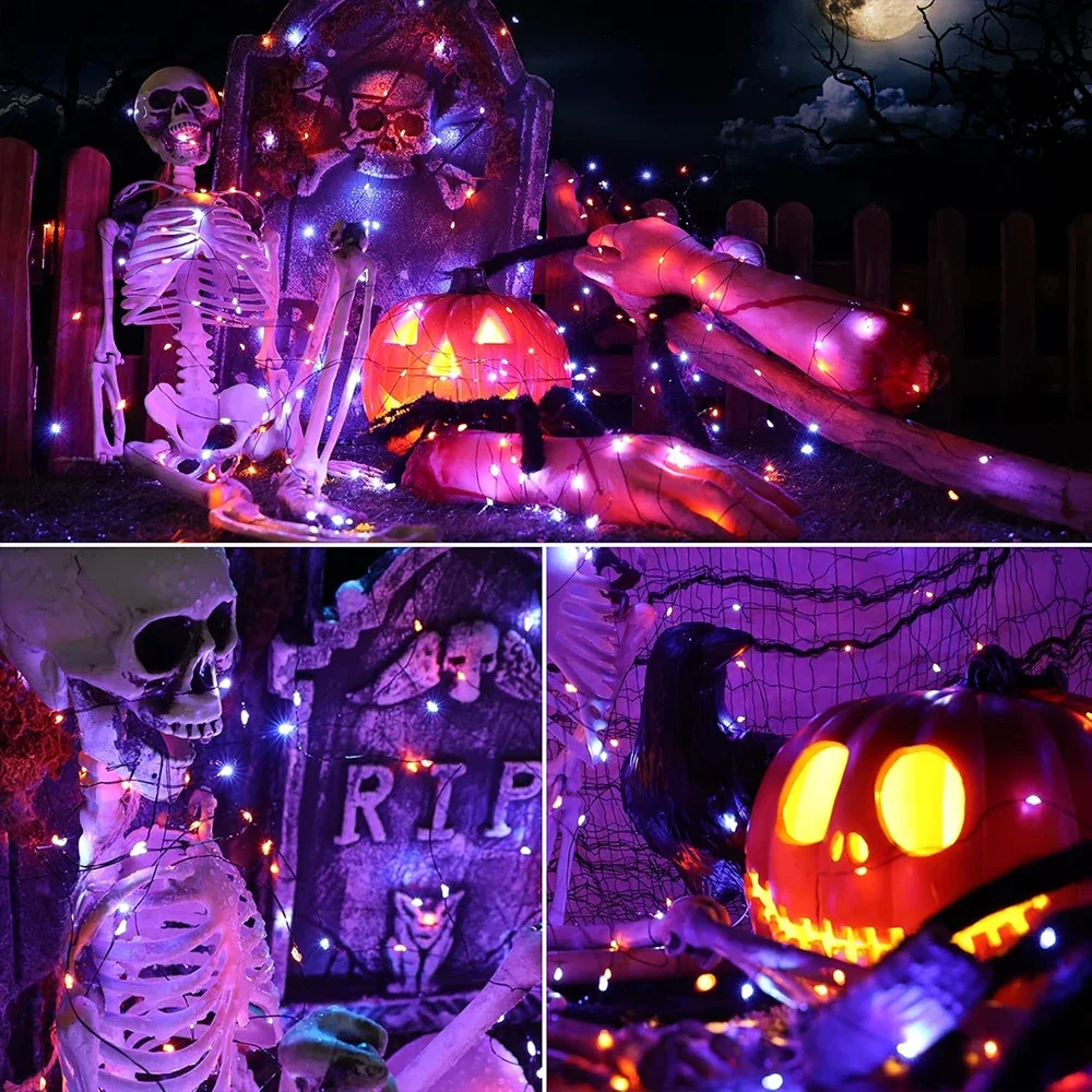 10-120M 구리 와이어 문자열 조명 할로윈 보라색  - Halloween Led String Lights Orange 리뷰 및 가격