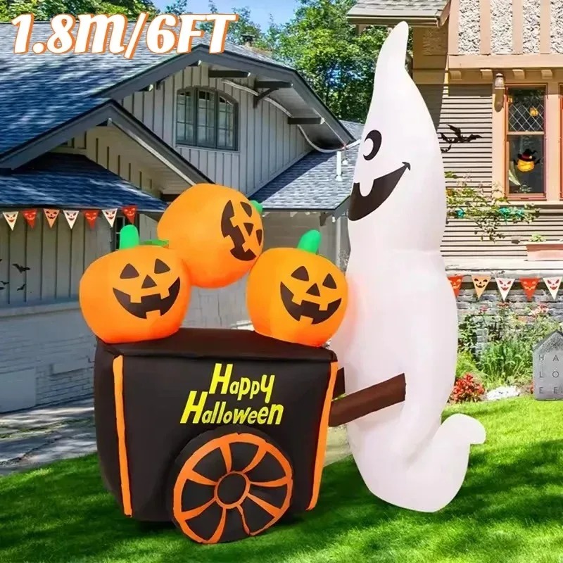 6피트 할로윈 야외 휴일 장식 풍선 장난감 유령 푸시  - Halloween Pumpkin Decor Led 리뷰 및 가격