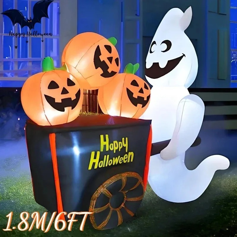 6피트 할로윈 야외 휴일 장식 풍선 장난감 유령 푸시  - Halloween Pumpkin Decor Led 리뷰 및 가격