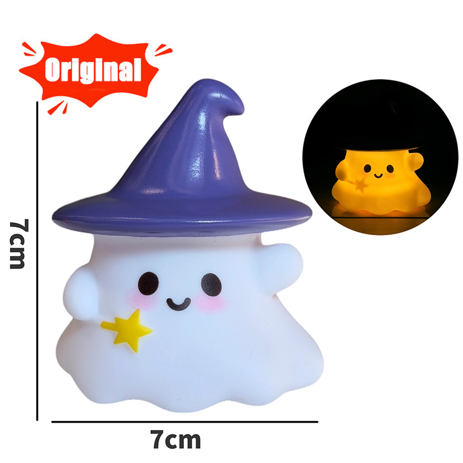카와이 마녀 유령 호박 실리콘 야간 조명 귀여운 캐릭터 - Halloween Pumpkin Decor Led 리뷰 및 가격