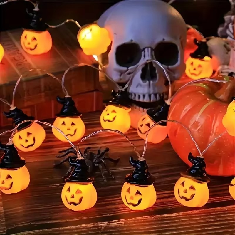 마녀 모자 모양 호박 장식 전구, 할로윈용, 건전지 작 - Halloween Led String Lights Orange 리뷰 및 가격