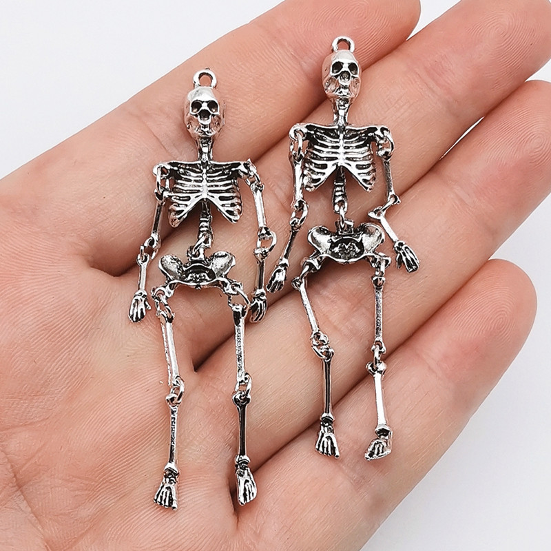 2/5/10PCS 레트로 해골 해골 펜던트 DIY 합금 - Halloween Skeleton Decoration 리뷰 및 가격
