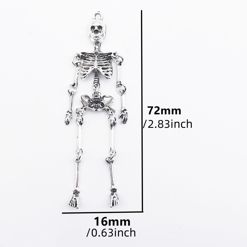 2/5/10PCS 레트로 해골 해골 펜던트 DIY 합금 - Halloween Skeleton Decoration 리뷰 및 가격