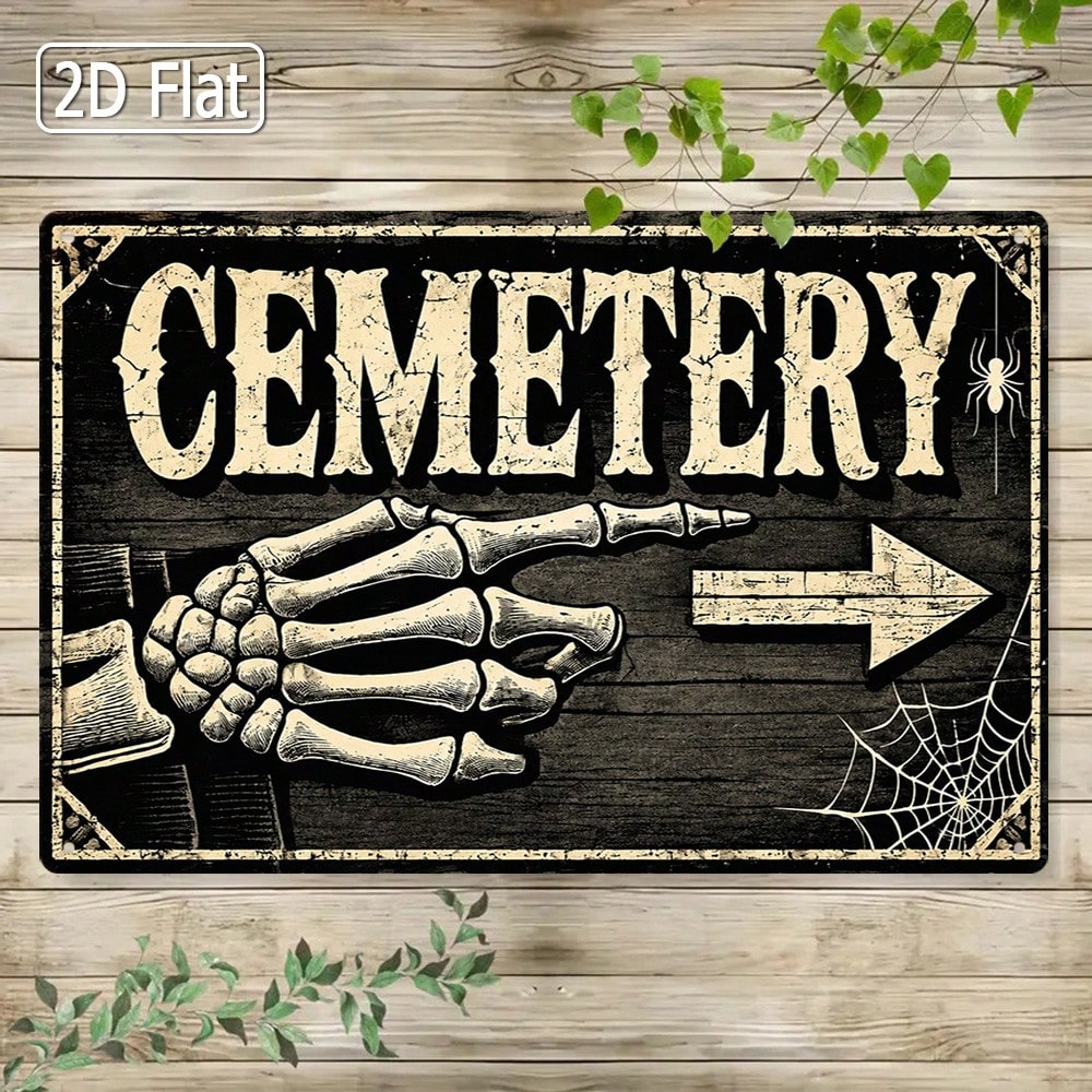 1개입 2D 평면 주석 간판 - 빈티지 스타일의 묘지  - Halloween Skeleton Decoration 리뷰 및 가격