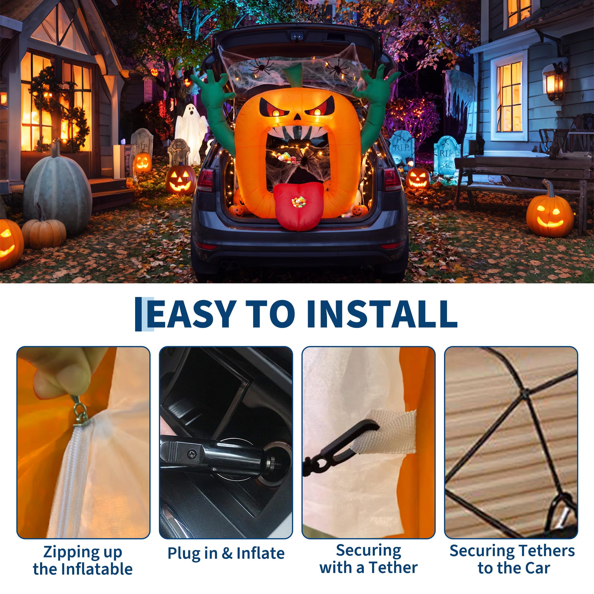 6피트 크기의 할로윈용 공기 주입식 무서운 호박 장식, - Halloween Pumpkin Decor Led 리뷰 및 가격