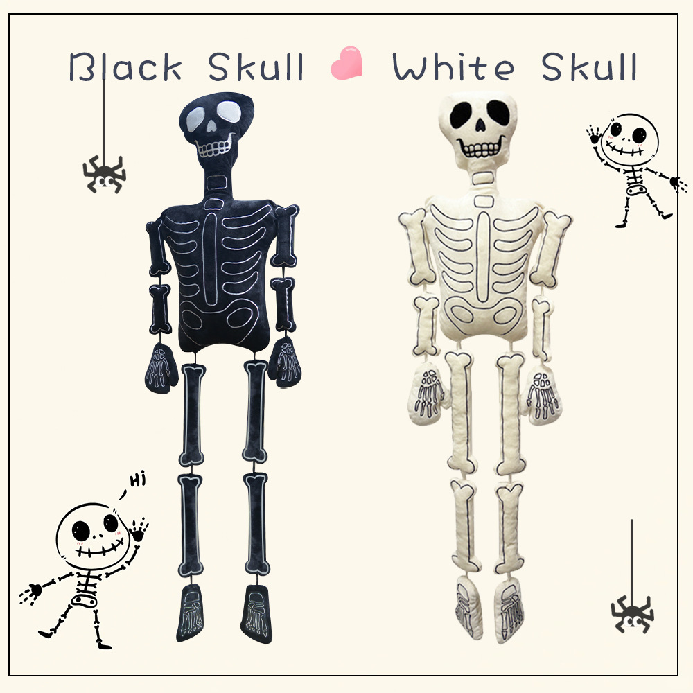 할로윈 해골 봉제 인형, 흰색 뼈가 있는 해골 인형,  - Halloween Skeleton Decoration 리뷰 및 가격