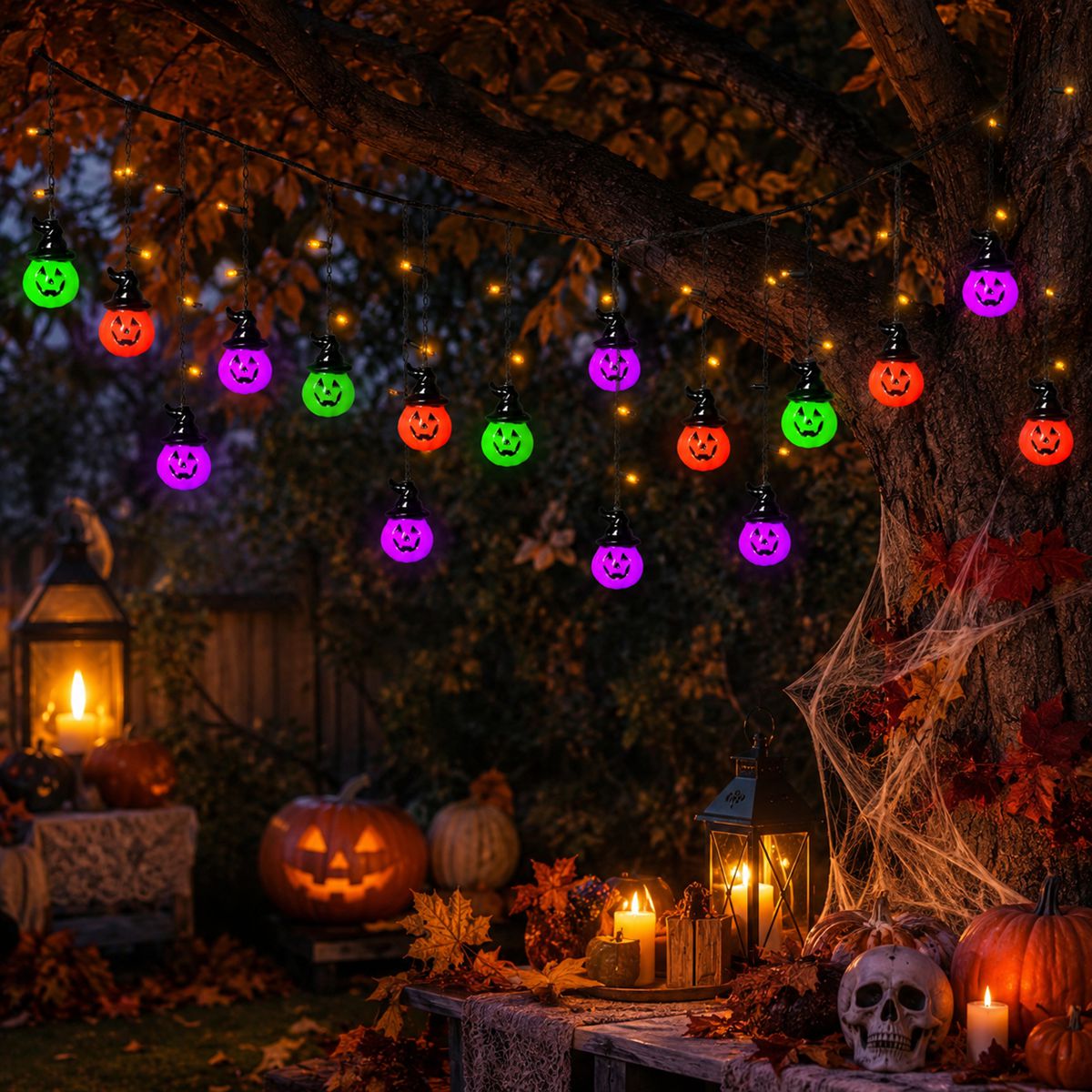 할로윈 무서운 10개의 마녀 모자 호박 조명 1개와 2 - Halloween Led String Lights Orange 리뷰 및 가격