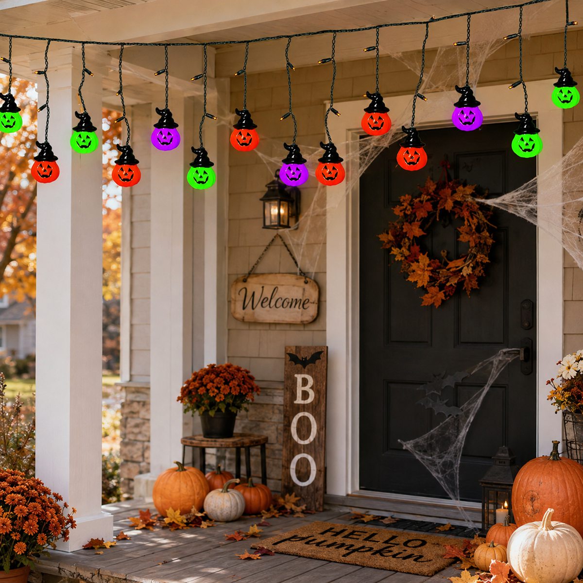 할로윈 무서운 10개의 마녀 모자 호박 조명 1개와 2 - Halloween Led String Lights Orange 리뷰 및 가격