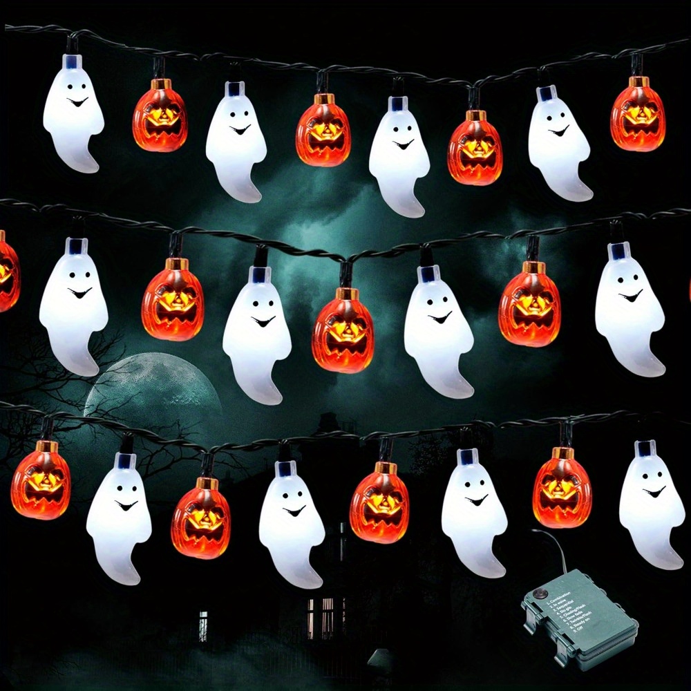 19.7피트 30개 LED 배터리 작동식 유령 호박 할 - Halloween Led String Lights Orange 리뷰 및 가격