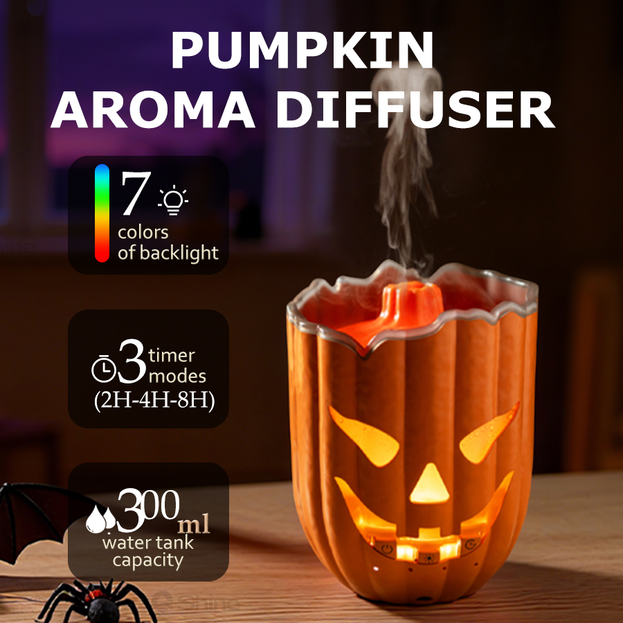 호박 모양 가습기, 7색 LED, 2-8시간 타이머,  - Halloween Pumpkin Decor Led 리뷰 및 가격