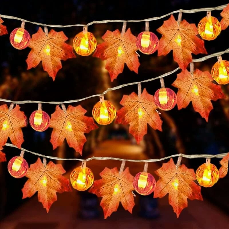 59/118인치 할로윈 호박 단풍잎 스트링 라이트 배터 - Halloween Led String Lights Orange 리뷰 및 가격