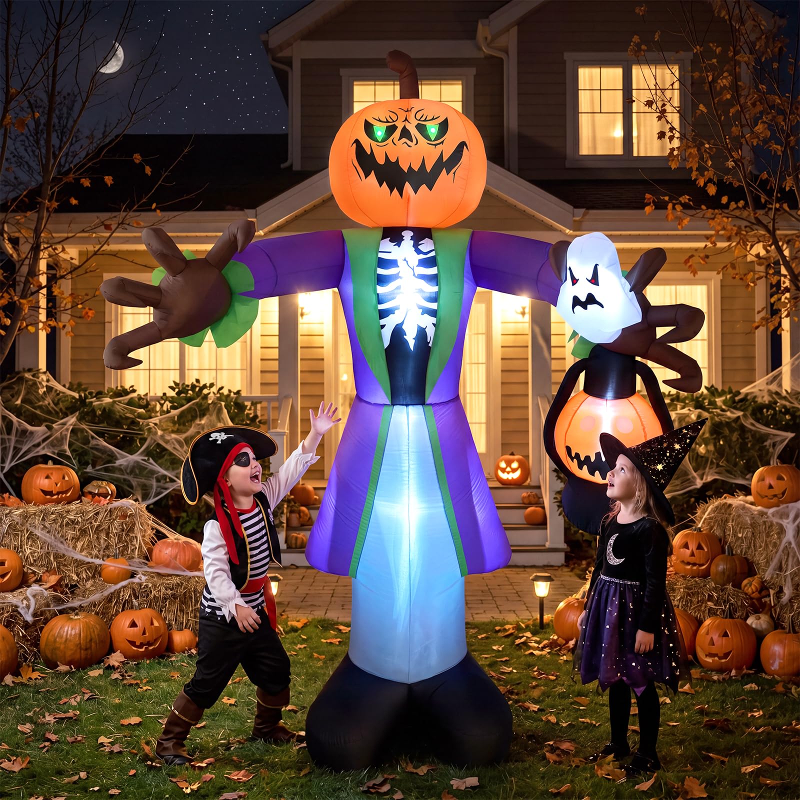 LED 랜턴이 장착된 8피트 크기의 조명 장식 할로윈용 - Halloween Pumpkin Decor Led 리뷰 및 가격