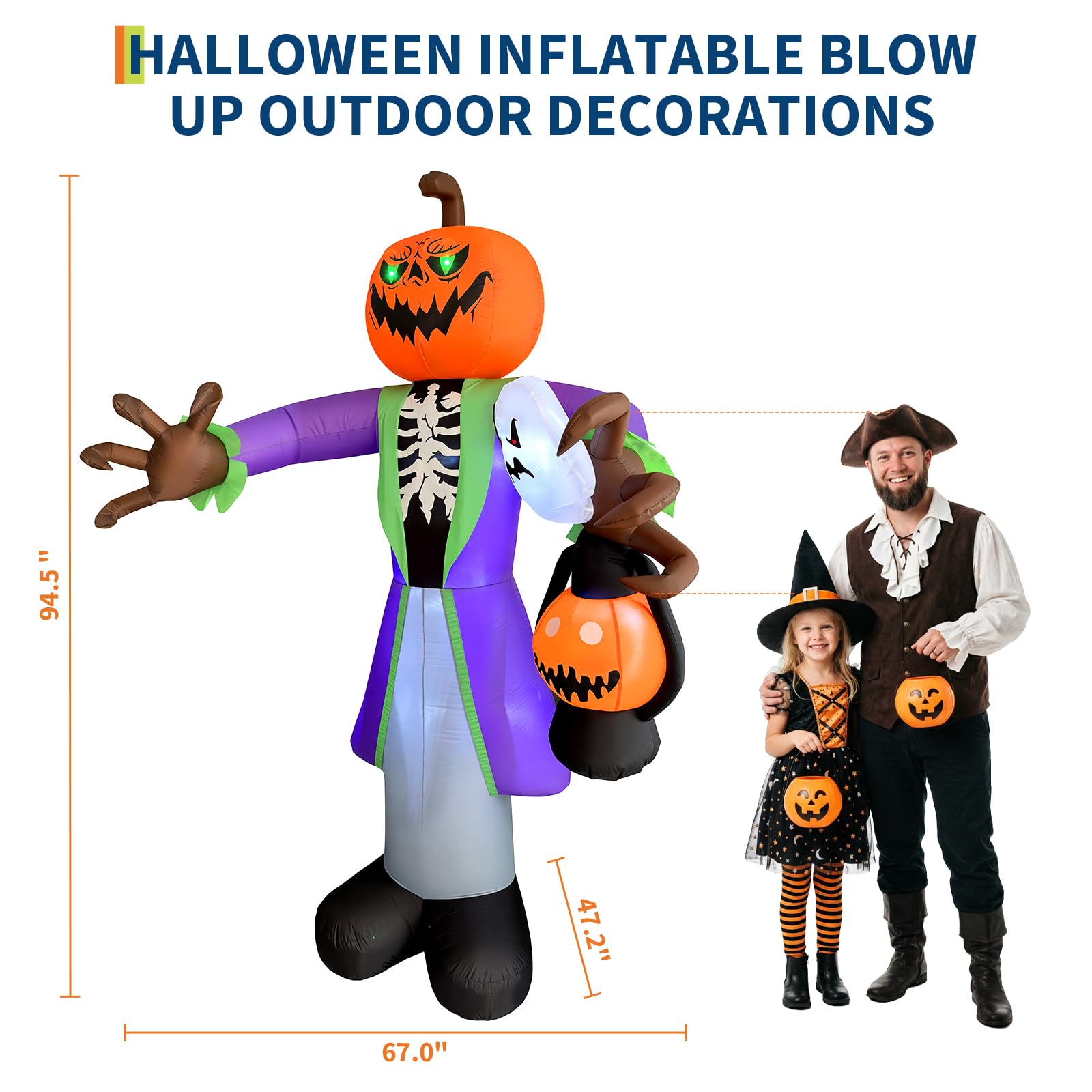 LED 랜턴이 장착된 8피트 크기의 조명 장식 할로윈용 - Halloween Pumpkin Decor Led 리뷰 및 가격