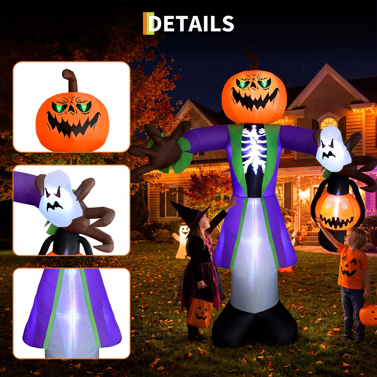 LED 랜턴이 장착된 8피트 크기의 조명 장식 할로윈용 - Halloween Pumpkin Decor Led 리뷰 및 가격