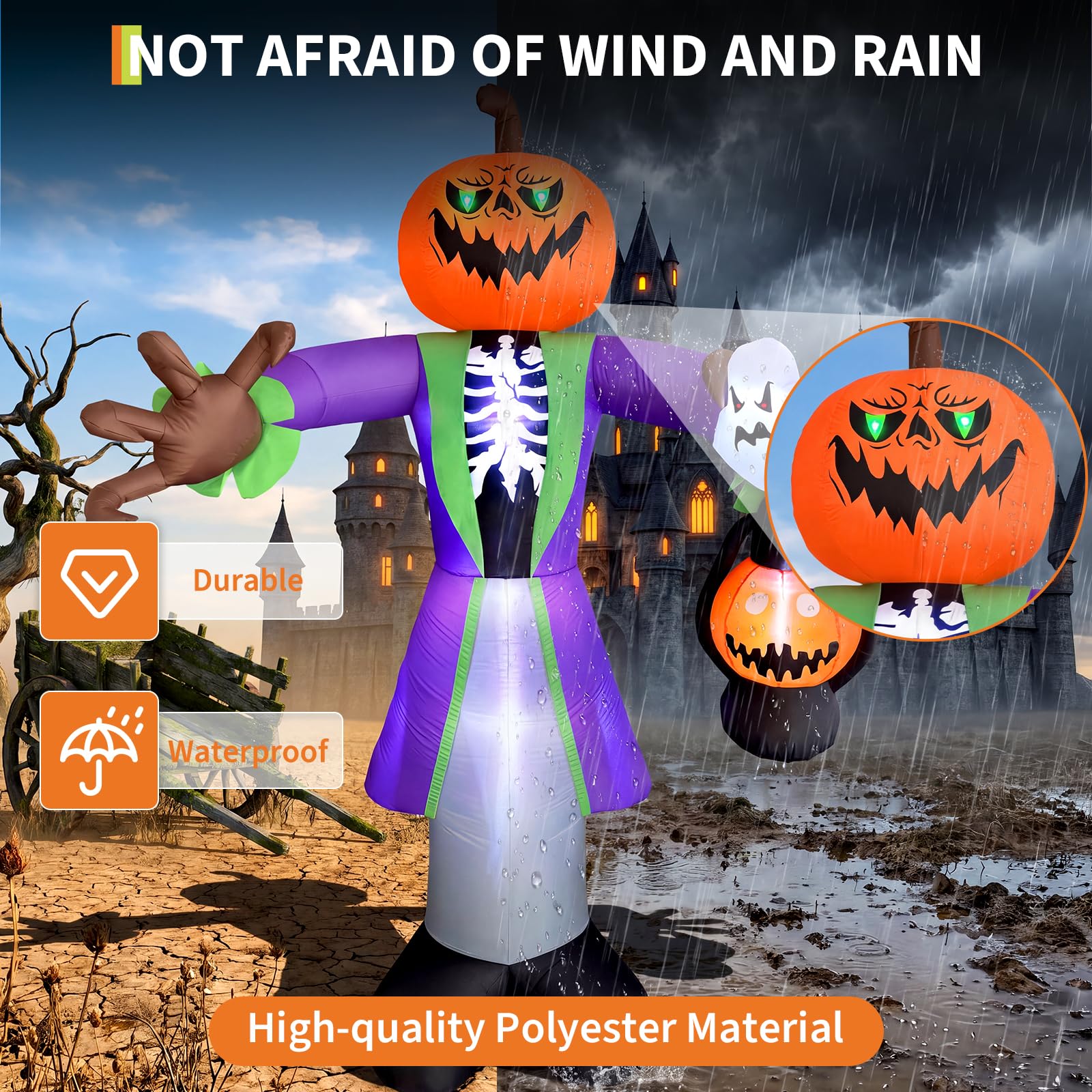 LED 랜턴이 장착된 8피트 크기의 조명 장식 할로윈용 - Halloween Pumpkin Decor Led 리뷰 및 가격